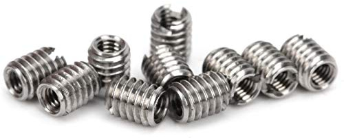 10 Stücke Gewindeeinsatz Reduziermutter,M2,5 x 0,45 - M4 x 0,7mm Edelstahl Reparatur Einsatzmutter Gewindemuttern Umbausatz
