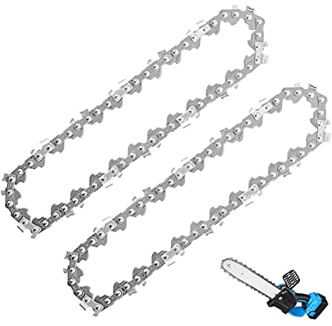 2 Stück Sägeketten Kettensägenkette für 6 Zoll Mini Handheld wiederaufladbare,Schnittlänge 15cm,Sägekettenteilung 1/4,Treibglied-dicke 0.043/1,1mm,Treibglieder 37Glieder,für Trimmen Chainsaw Chain