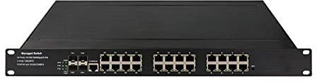 OLYCOM Switch POE a 24 porte gestito L2 10/100/1000M 4 porte Gigabit SFP con POE 802.3af/a 480W totale 1U Rack (24G PoE+4G SFP (480W, gestito L2))