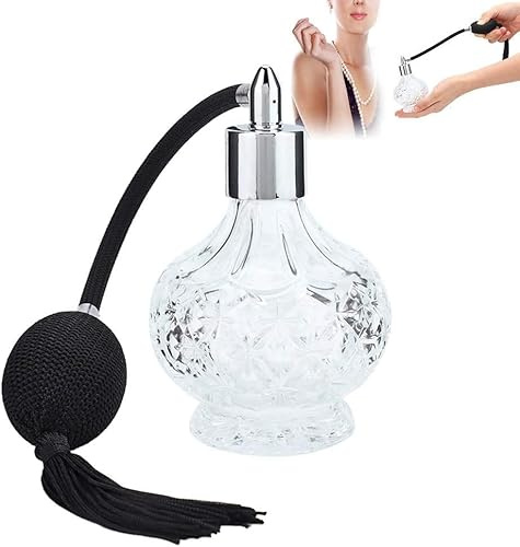 Nebulizzatore Profumo, Flacone di profumo in cristallo retrò, 80 ml Atomizzatore Profumo Bottiglia di Profumo Vuota, Vetro Nebulizzatore Contenitore Profumo per Viaggiare, Festa, Vita Quotidiana