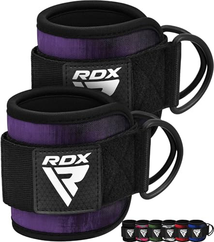 RDX Knöchelriemen, Krafttraining, Gewichtheberring, Maschine, Befestigung von Ankle Straps, Fitnesstraining, Zugübungen für Beine, Männer und Frauen, Haus, Fitnessstudio, Training