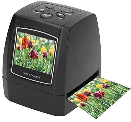 Goshyda Digitaler Filmscanner, Tragbarer Digitalfilm-Diascanner Konvertiert 35-mm-Filme, Schwarzweißfotos, Dianegative in Digitale JPG-Fotos mit 10 MP, 2,36-Zoll-Farbbildschirm