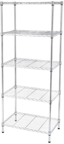 SAMTEK 5 Tier Metal Shelving Unit, Heavy Duty Wire Storage Rack