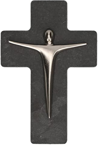 Butzon & Bercker Schiefer Wandkreuz mit Christus-Korpus, 11,4 x 7,5 cm