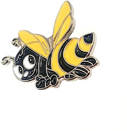 Cute Happy Cheeky Bumble Bee Insect Yellow Metal Pin Badge