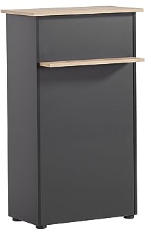 Schildmeyer 155642 Comptoir de réception, décor chêne Artisan/Noir, 65,8 x 44 x 110,5 cm