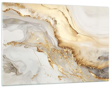 Quadri Moderni Soggiorno Marmo Fascino Elegante Quadro su Vetro 120x80cm Stampe da Parete in Vetro Camera da Letto Cucina 1 pezzo Wall Art Grandi XXL Decorazione Murale Grafica Immagini GAA120x80-5730