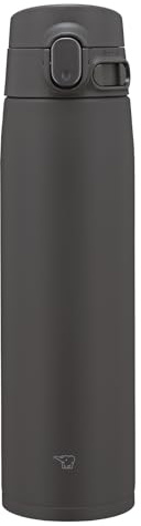 Zojirushi SM-VB72-BM Stainless Steel Mug, Water Bottle, Large Capacity, 720 ml, One-Touch Type, Seamless Stopper, Only 3 Cleaning Points, Soft Black