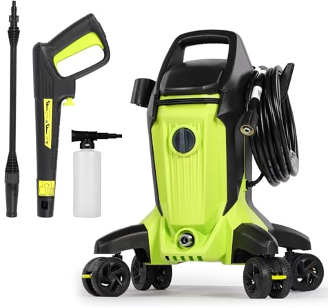 2000w Max.150Bar 7.0L/min Electric Pressure Washer,High Pressure Washer Power Washer with Anti-Tipping Technology& Foam Cannon for Cars/Fences/Driveways/Home/Patios