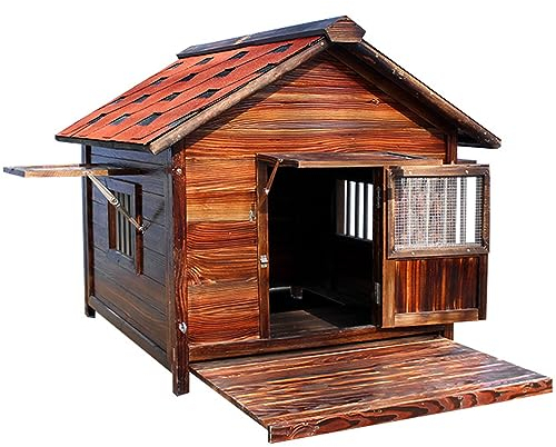 CASEGO Der Hundekäfig aus Holz ist langlebig Schallwand wirkt schattenspendend und wärmeisolierend. Es ist universell für alle Jahreszeiten. (XXL)