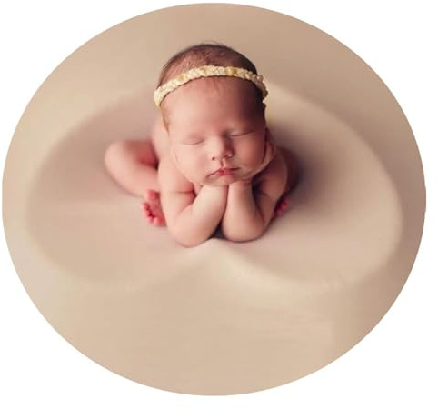 Orraphtstu Newborn Photography Posing Fabric Baby Beanbag Backdrop Props Stretch Blanket for Professional Studio Photoshoot (Beige)