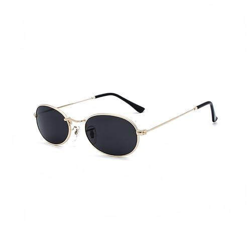 WDZAYXC Mode Oval Sonnenbrille für Herren und Damen Leichter Metallrahmen Brille