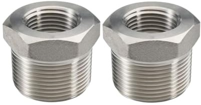 Beduan Stainless Steel Reducer Hex Bushing, 2 Male NPT to 1 Female NPT, Reducing Cast Pipe Adapter Fitting(Pack of 2)
