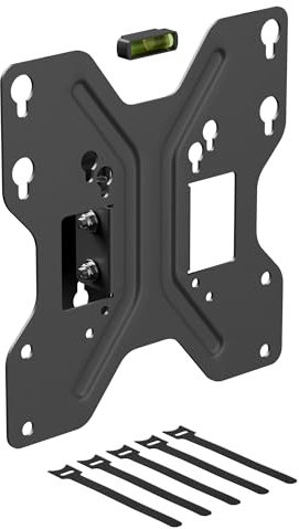 D-Line TV Wall Bracket for 23-50 Inch TVs, Low Profile Tilt & Turn TV Wall Bracket with Spirit Level, Slim Tilt TV Mount - VESA 75x75mm - 200x200mm, Holds up to 30kg