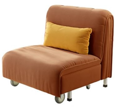 FQCXCKJ Klappbares Schlafsofa, Schlafsessel, gepolsterter Einzelsessel mit Rollen, Gästebett für Wohnzimmer, Home Office (Bruin 80)