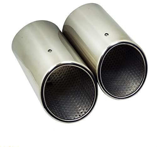 WOHOOD Auspuffblenden 2 Teile/Satz 90mm Durchmesser Edelstahl Schalldämpfer Auto Auspuff Endrohr Dekoration Schwanz Kehle Für A&UDI Q7