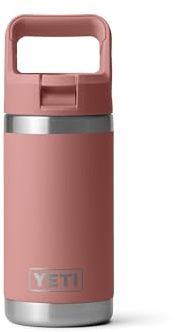 YETI Rambler Jr. 12 oz Kids Bottle, with Straw Cap, Sandstone Pink