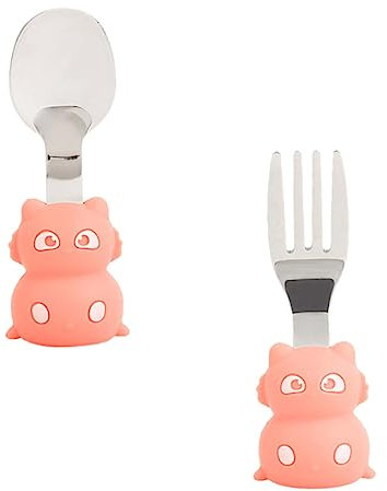 CRILSTYLEO 1satz Edelstahl Babybesteck Mit Kurzen Griffen Kinderfreundliches Und Leichtes Esslernbesteck Für Sichere Und Angenehme Beikosteinführung Inklusive Aufbewahrungsbox