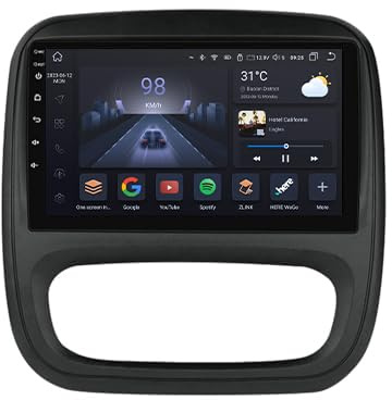 Ossuret Autoradio Android 12 pour Renault Trafic 3 (2014-2021)/Opel Vivaro B (2014-2018), 8 cœurs 4G+32G GPS Navi 9 Pouces avec écran Tactile QLED sans Fil CarPlay Bluetooth SWC 4G (pour Le Type B)