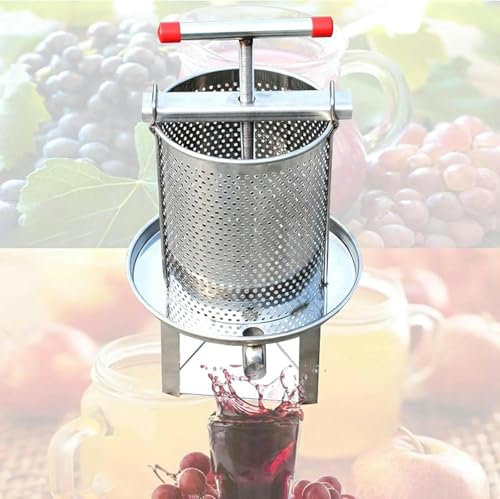 HOTAPEPU Presse Aux Fruits Presse Fruit Vin, Machine À Jus Manuelle avec Mangue en T Press Wine Fruit Manual Barils Presse pour Le Jus, Les Légumes, Le Vin, l'huile d'olive ~ /