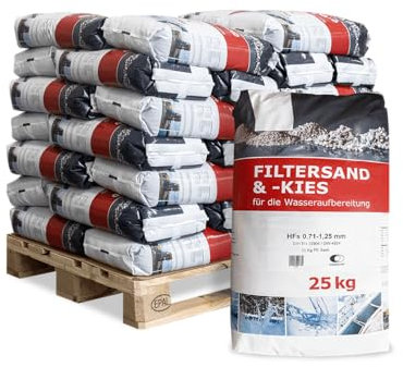 Filtersand Quarzsand Sand Kies Kiesel Pool Filter Sandfilter Poolsand Für Sandfilteranlage Poolfilteranlage 0,71-1,25mm 25kg x 40 Sack 1.000kg / 1 Palette Wolff & Müller