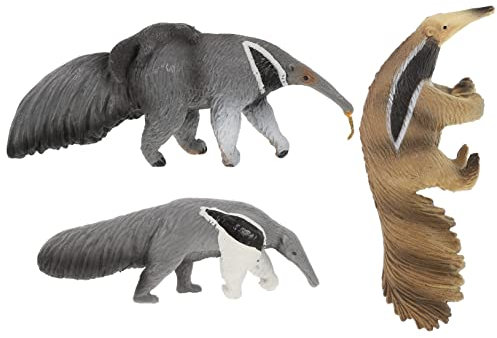 HONMEET 3stücke Teiliges Ameisenbär Figuren Detailgetreue Stabile Wildtier Modelle Aus Kunststoff Dekorative Ameisenbär Ornamente Für Kinderzimmer Schreibtisch DIY-deko