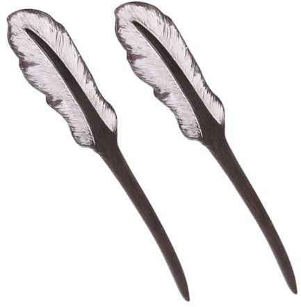 WOONEKY 2 Pièces Baguettes Bois Vintage Épingles à Traditionnelles Élégantes pour Chignons Artisanat Fait Main Accessoire de Féminin Moderne