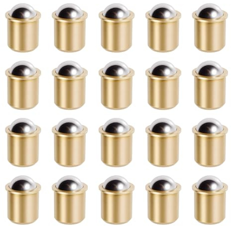 FOCMKEAS 20 Pcs Brass Ball Catch Latch 5x7mm Ball Plunger Bronze Brass Roller Catch Cabinet Latch for Furniture Locking Like Cabinets, Wardrobes & Room Door Latch