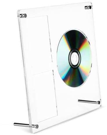 TOGEVAL Display Ständer mit Schutzfunktion Transparenter Acryl CD Rahmen Leicht zu Bedienen für Kpop Fotokarten und Cds für Schreibtisch und Regal