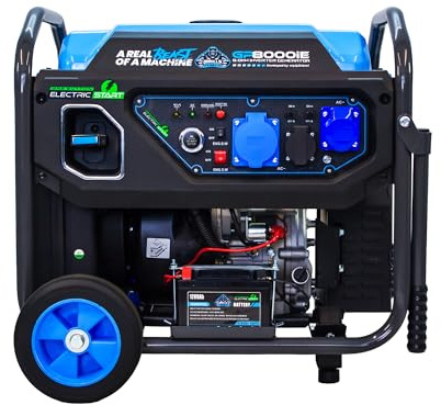 Equip2clean Gorilla Power 8000W Open Frame Inverter Generator | Wireless Remote & Electric Start | Fuel-Efficient Petrol-Powered Generator for Home, Outdoor & Jobsite Use | Portable & Electric