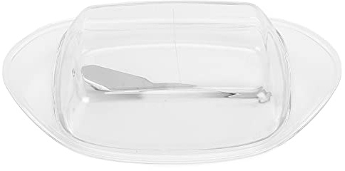 Aramox Caja de Mantequilla Caja para Cortar Mantequilla de PP y Acero Inoxidable de Grado Alimenticio con Tapa y Cuchillo 8,9 X 4,9 X 2,8 Pulgadas para Mesa de Cocina, Refrigerador, Almacenamiento