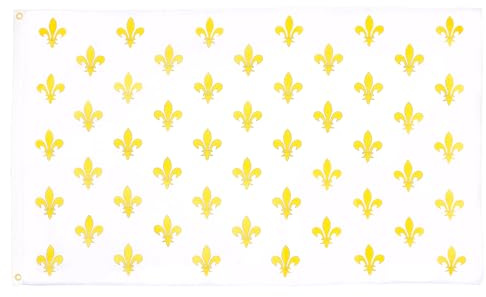 Pavillon France Blanc Et Or Fleur De Lys Royal Français 2 Œillets Grande Drapeau Résistant À La Décoloration Drapeau Grand Pour Bar Jardin Événements Sportifs 90X150Cm