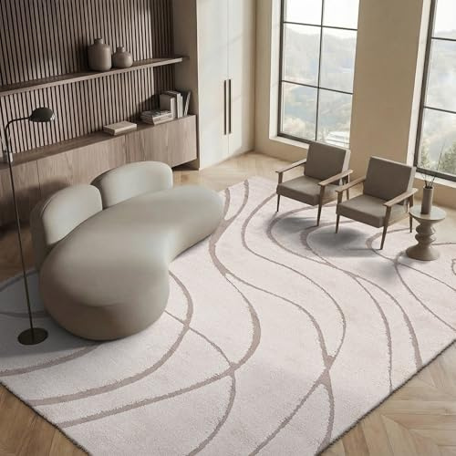 SAFAVIEH Area Rug 8x10 - Florida Shag Collection - Large - Cream & Beige, Non-Shedding & Easy Cleaning, Plush Thick Pile, Ideal for Living Room, Bedroom, Dining Space (SG471-1113)