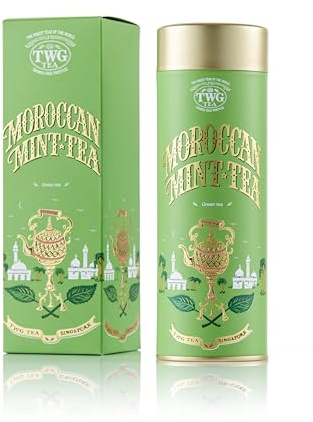 TWG Tea | Moroccan Mint Tea | Grüner Tee | Grüne Minzeblätter | Haute Couture Dose, 100G | Geschenkset