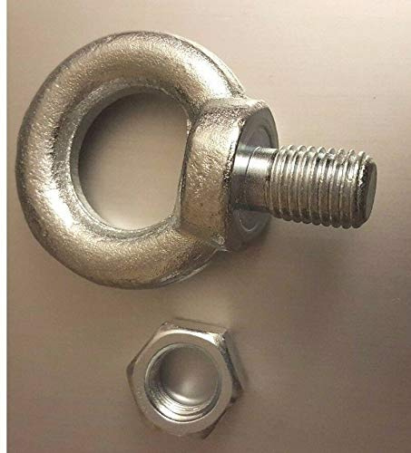M6 M8 M10 M12 M16 M20 GALVANISED Eye Bolt with NUT Lifting Metric Thread ZINC (M12)