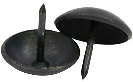 Wuuycoky Pin/Nagel/Reißnagel mit großem Kopf, Rund, 19 mm Durchmesser, Schwarz