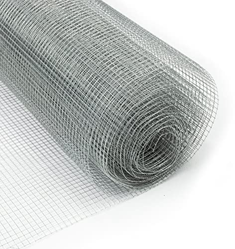 Rete metallica a maglie sottili, rotolo extra lungo, griglia in metallo come filo per voliere, filo per conigli, 100 cm di altezza x 5 m di lunghezza, larghezza maglie: 6,3 x 6,3 mm, zincata