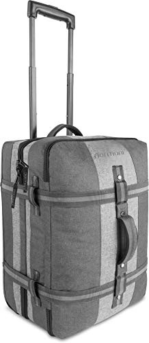 Handgepäck Reisetasche Trolley 45 L Bordgepäck Travel Bag mit Rollen Cabin Bag für Lufthansa, Eurowings, Ryanair, KLM, Volotea, Turkish Airline, Wizz Air - (52x38x20-28 cm) Dunkelgrau/Grau 45 Liter