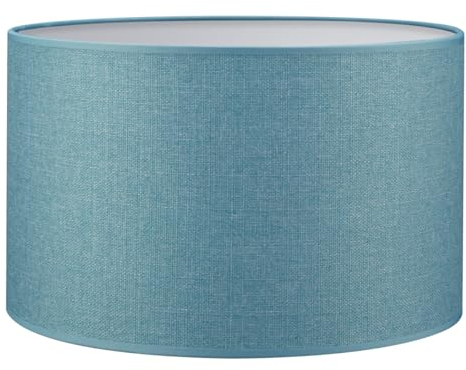 Home Sweet Home Moderno Paralume Canvas | cilindro | 35/35/21cm | Blu Petrolio | Paralume in tessuto di cotone | per attacco lampadina E27 | testato RoHS | per lampada da terra