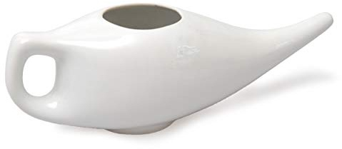 Yogishop Nasenspülkännchen 180 ml aus Keramik 19 x 7 x 6 cm, weiß