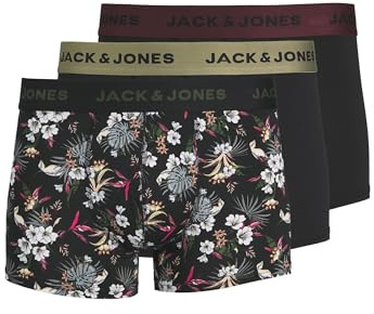 JACK & JONES Boxershorts för män, Svart/detalj: svart - svart, S
