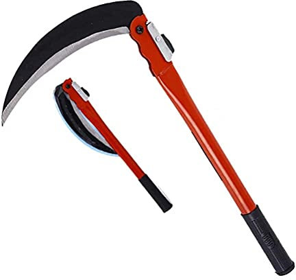 LYBH Hoz De Hierba De Jardinería Ligera, Acero Al Manganeso, Mango Largo Afilado, Hoz De Mano, Guadaña De Mano para Deshierbar, Herramientas De Jardín