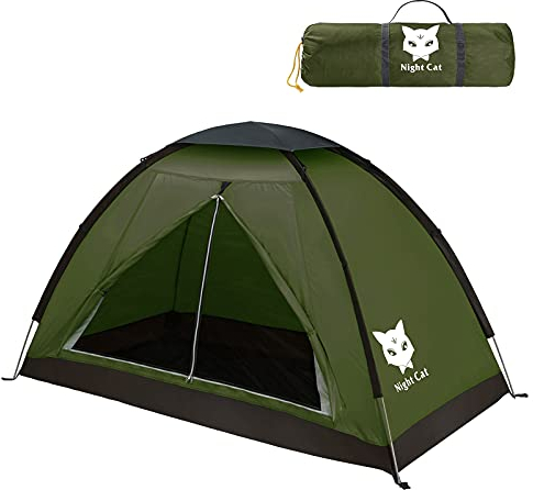 Night Cat Camping Tent for 2 Person Man Waterproof Backpacking Tents Easy Setup Lightweight for Hiking Backyard