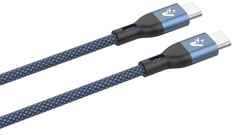 VulTech Cable Smartphone Nylon Type-C to Type-C 1,2m 3.0A 60W - Azul - CS-NCC12BL