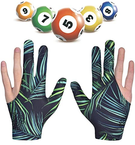 Dan&Dre Billard Handschuh,Snooker Billard Pool Handschuhe die Linke Hand 3-Finger-Queue-Handschuhe Billard-Zubehör Hochelastische Snooker-Queue-Pool