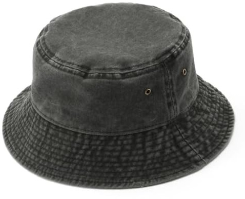 KeepSa Sombrero de Pescador Mezclilla Color sólido Verano Gorras Pescador | para el Sol Hombre/Mujer100% Algodón Plegable Cubo Sombrero Retro Playa de Arena Vivac Dar un Paseo senderismo pesca y viaje