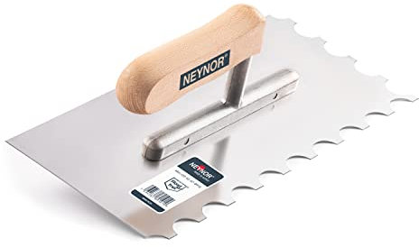 NEYNOR® Frattone Dentato 20 x 10 mm - Frattone in Acciaio Inox Dentato - Frattone in Acciaio Inossidabile - Frattone Dentata per Colla - Cazzuola Dentata in Acciaio Inox - Made in EU - 270 x 128 mm