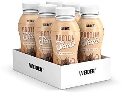 WEIDER Protein Shake Ready to Drink 26 g Eiweiß, Fertiggetränk mit Whey und Casein, zuckerarm und laktosefrei, 6 x 330 ml Schokolade