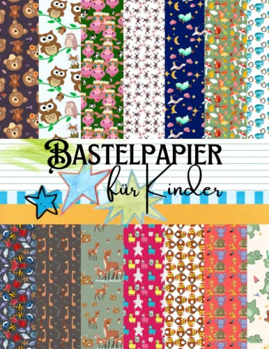 Bastelpapier Für Kinder: Buntes Bastelpapier A4 Muster | Mit 20 doppelseitige Seiten I Ideal für Scrapbooking, Basteln I Designpapier I DIY Karten | Dekoratives Bastelpapier