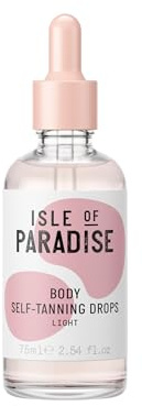Isle of Paradise Self Tanning Face & Body Drops- Light, Self Tanner Drops for a Natural Bronze, Long-lasting Tan, Cruelty Free, Fragrance Free & Dermatologist-Approved, 2.54 fl. oz
